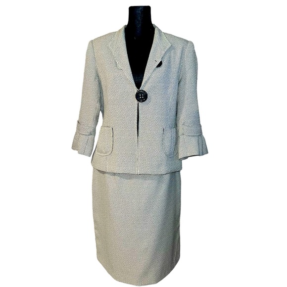 Blacker By Stanley Blacker 2-Piece Black and White Plaid Suit. - Picture 1 of 16